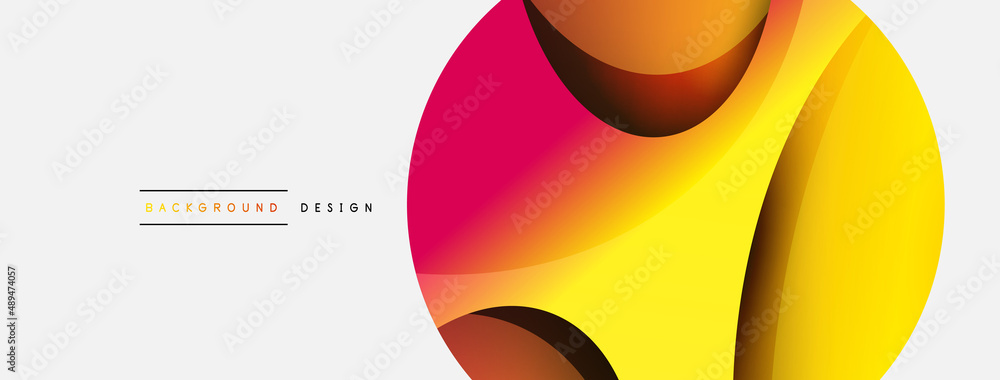 Creative geometric wallpaper. Minimal abstract background. Circle and wave composition vector illustration for wallpaper banner background or landing page Creative geometric wallpaper. Minimal abstract background. Circle and wave composition vector illustration for wallpaper banner background or landing page