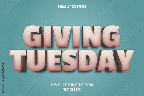 Giving tuesday editable text effect cartoon style