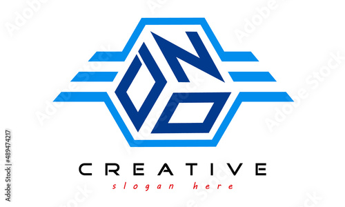 DNO three letter monogram type emblem badge with wings logo vector template.