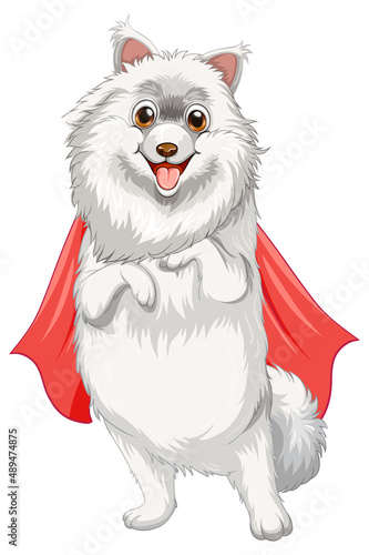 A dog superhero on white background