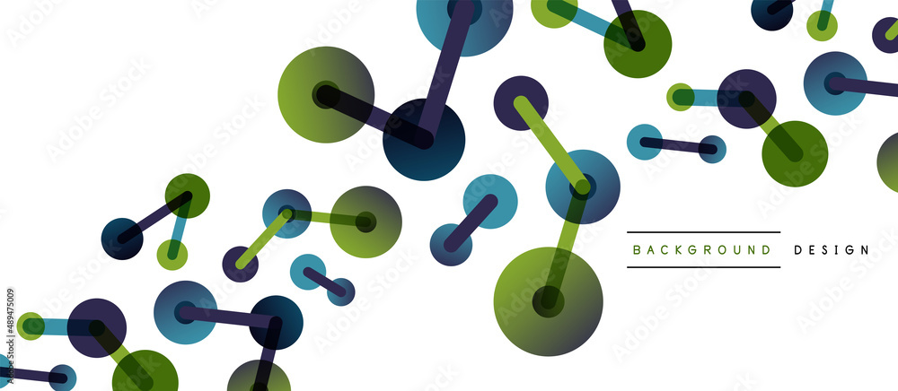 Abstract background. Round dots connected by lines. Trendy techno business template for wallpaper, banner, background or landing Abstract background. Round dots connected by lines. Trendy techno business template for wallpaper, banner, background or landing