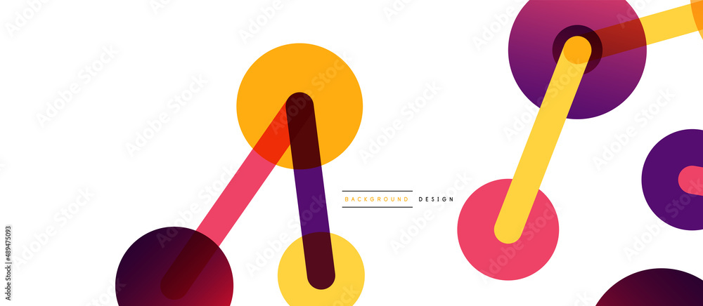 Abstract background. Round dots connected by lines. Trendy techno business template for wallpaper, banner, background or landing Abstract background. Round dots connected by lines. Trendy techno business template for wallpaper, banner, background or landing