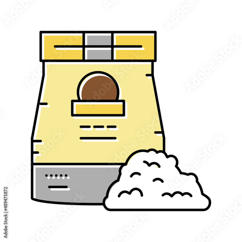 durum flour bag color icon vector illustration