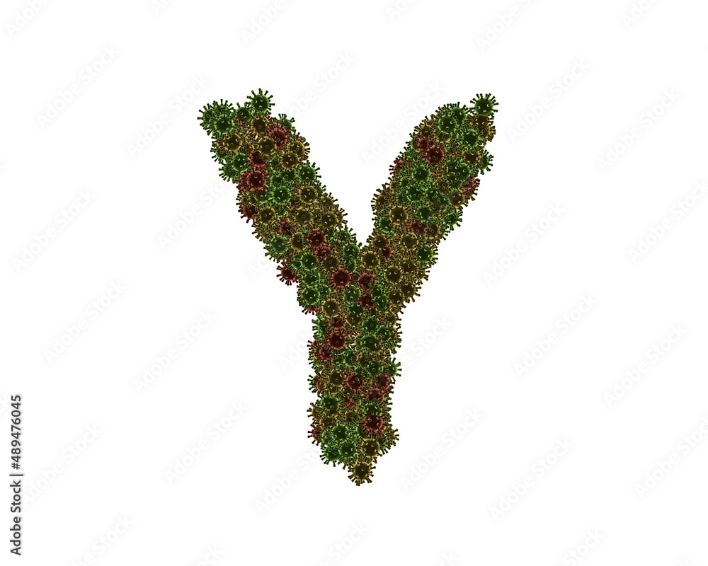 Virus Themed Font Letter Y Virus Themed Font Letter Y