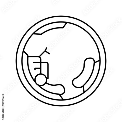 monowheel motorbike line icon vector illustration