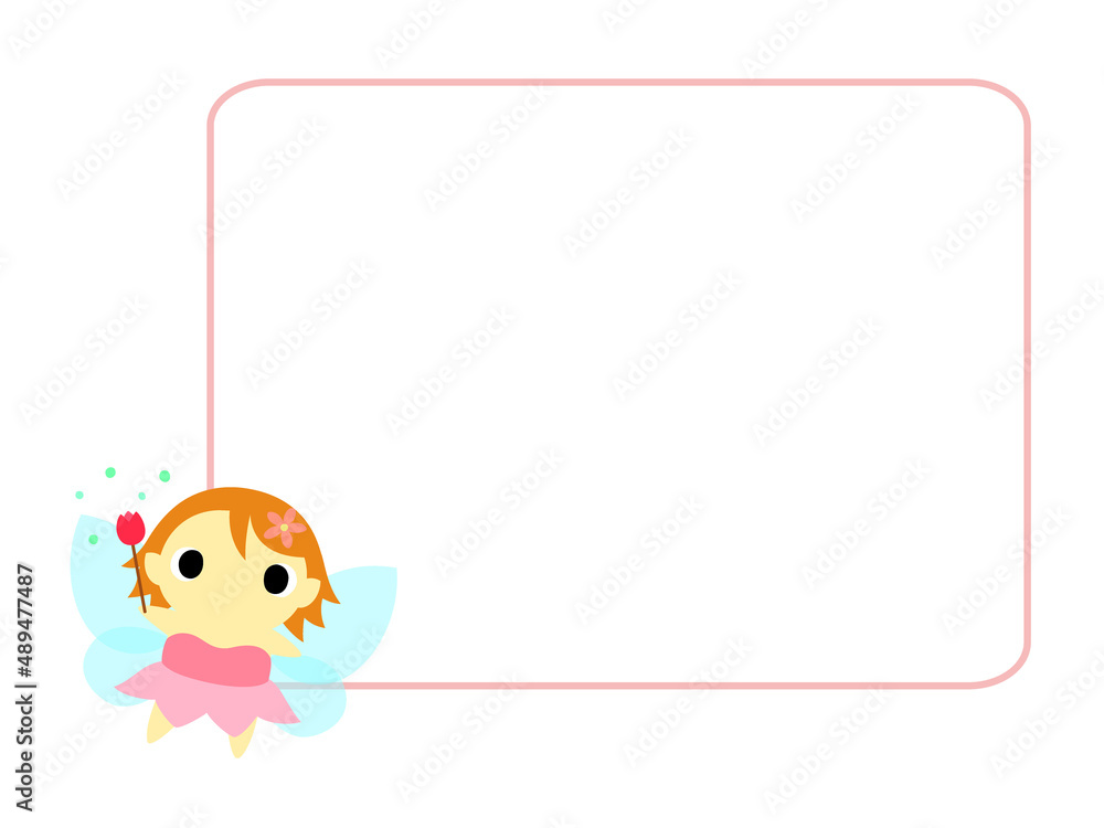 ピンクの妖精アイコン 四角フレーム付 ピンクの妖精アイコン 四角フレーム付