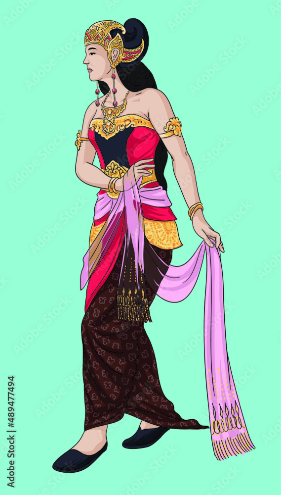 Drawing Shinta, Ramayana puppet character, beautiful, princess, art.illustration, vector Drawing Shinta, Ramayana puppet character, beautiful, princess, art.illustration, vector