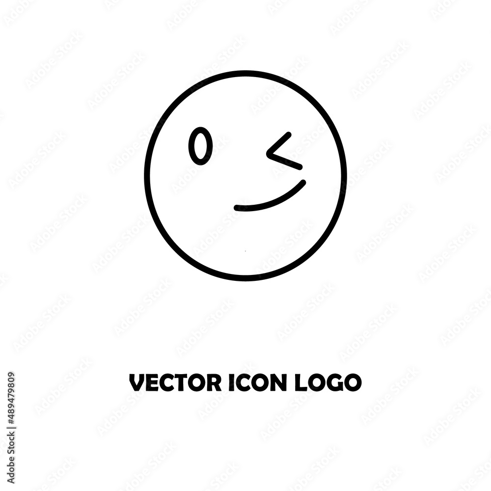 Fototapeta premium winking face smile