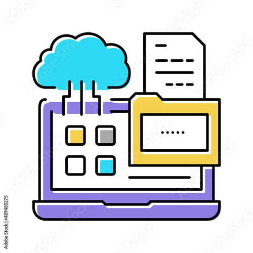 management system color icon vector illustration © vectorwin