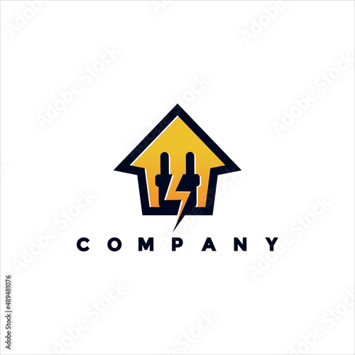 Modern flat electrical home logo illustration design for your business