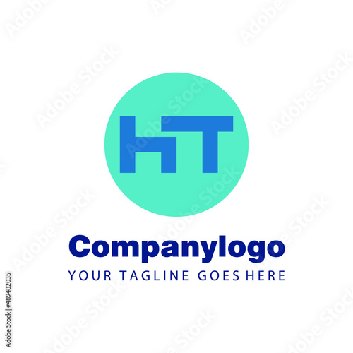 ht initials company logo template