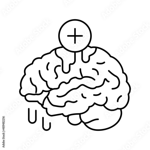 brain bleed stoppage line icon vector illustration