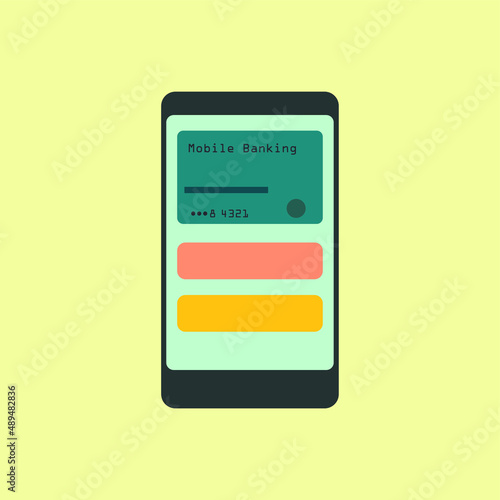 Mobile Banking Flat Vector Illustration