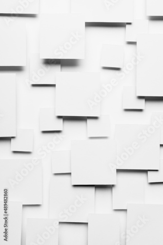 Wallpaper Mural White abstract background - geometric pattern of squares in soft light with shadows, top view, vertical. Simple minimal backdrop for advertising, design. Torontodigital.ca