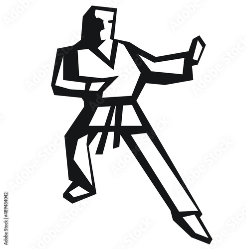 Stylized Martial Arts Stance - Karate or Tae Kwon Do