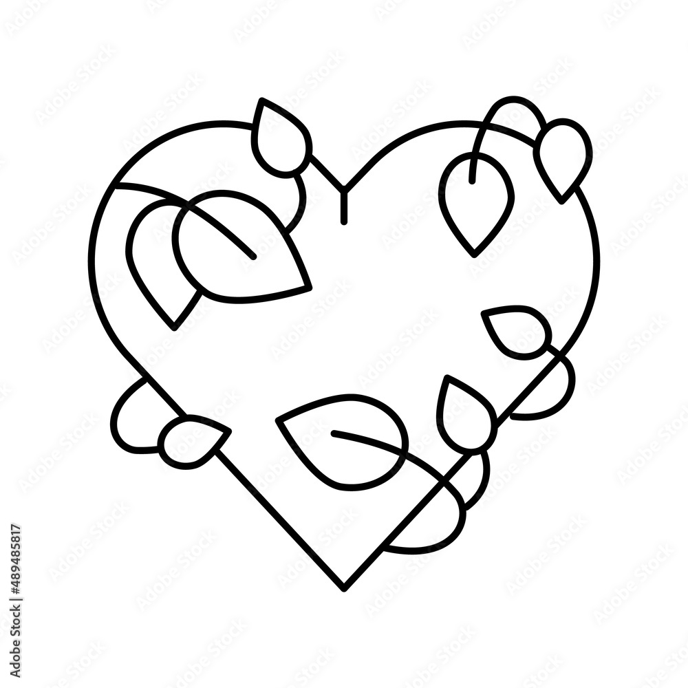 heart phytotherapy line icon vector illustration heart phytotherapy line icon vector illustration