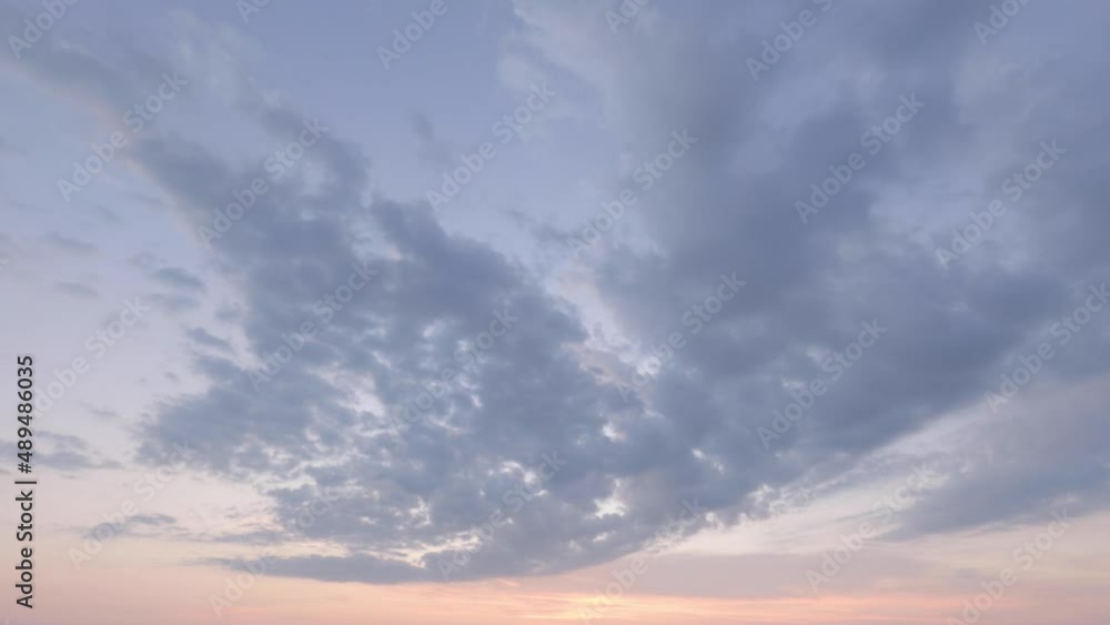 Time lapse 4k Perfect pinky pastel color cloudy sky and landscape. Wind moves clouds in good conditions expected around mountain area. High dew point in atmosphere n excellent air quality ozone layer Time lapse 4k Perfect pinky pastel color cloudy sky and landscape. Wind moves clouds in good conditions expected around mountain area. High dew point in atmosphere n excellent air quality ozone layer