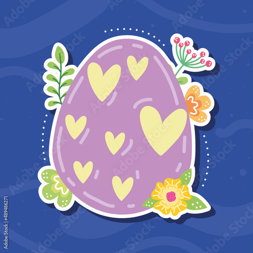 easter egg with hearts