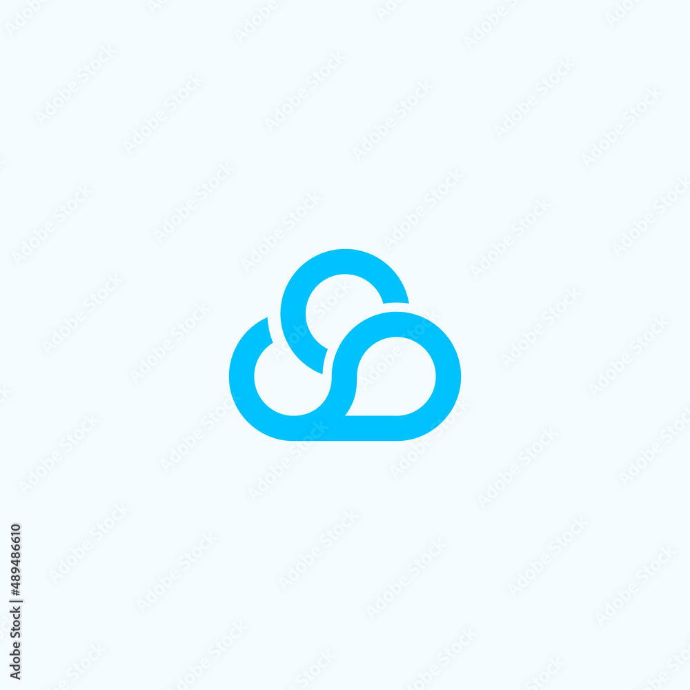Fototapeta premium cloud p logo. initials logo