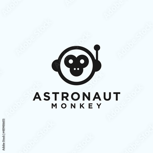 astronaut monkey logo. space logo