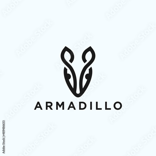 armadillo line logo. animal logo