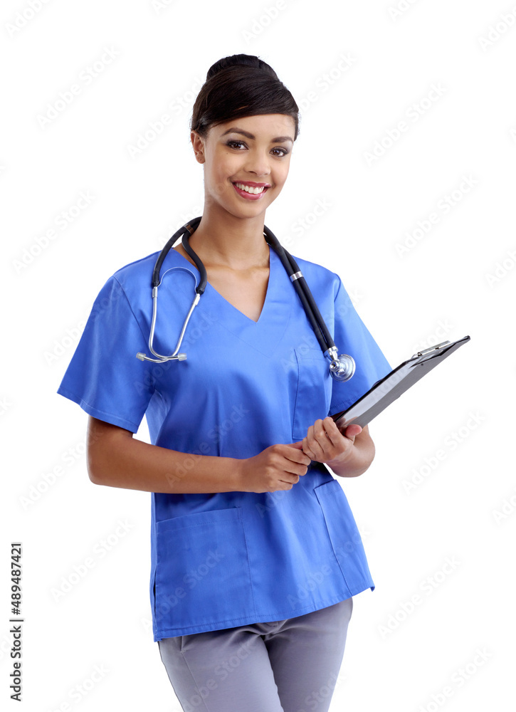 Keeping you healthy is my top priority. Studio shot of a young medical professional isolated on white. Keeping you healthy is my top priority. Studio shot of a young medical professional isolated on white.