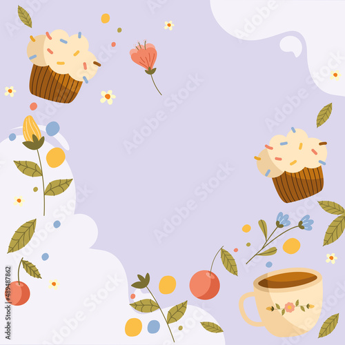 spring flowers and cupcakes