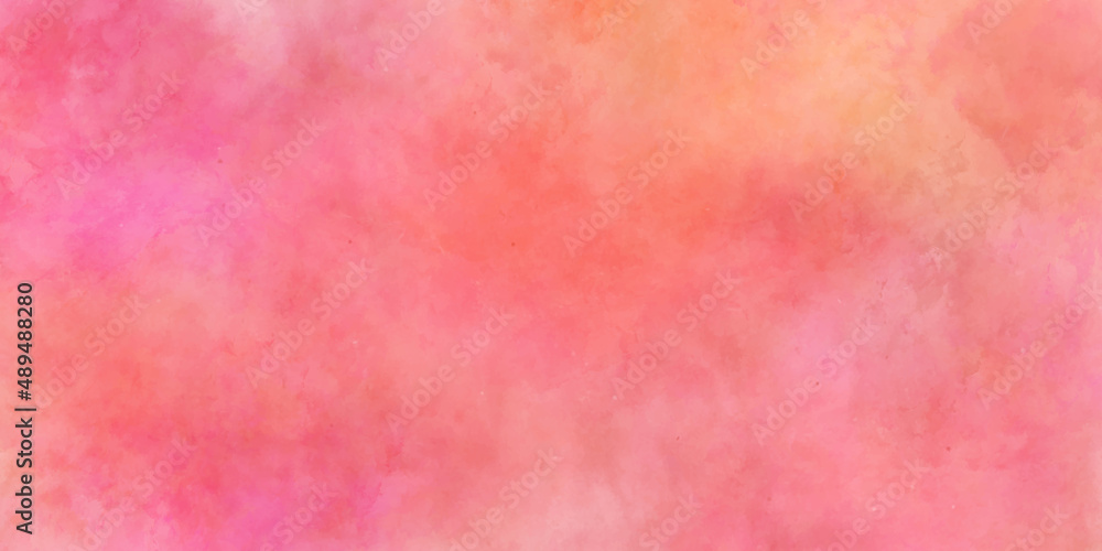 Abstract colorful grunge stylist light pink texture background with space and smoke for making fabric pattern. Light ink rose watercolor gradient hand drawn. Light orange background motion.