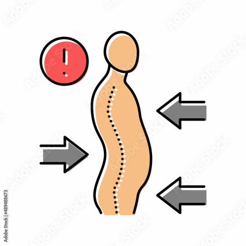 scoliosis disease color icon vector illustration