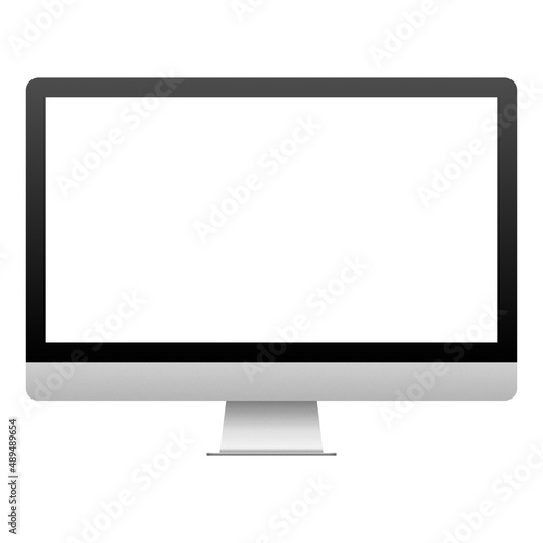 白背景のデスクトップパソコンのイラスト