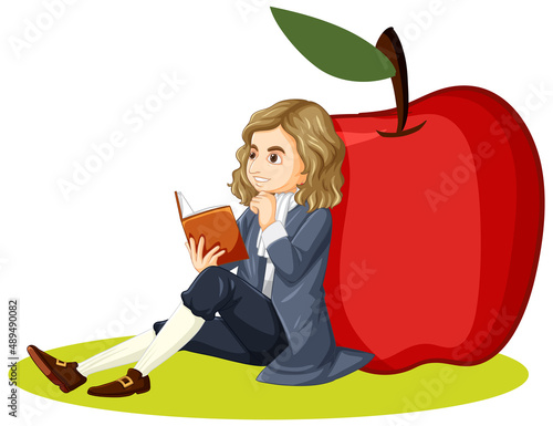 Sir Isaac Newton with big apple