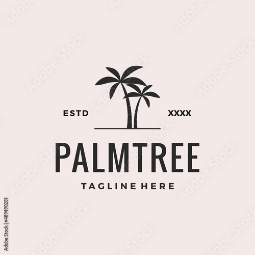 Palm tree logo design vector illustration © sampahplastick