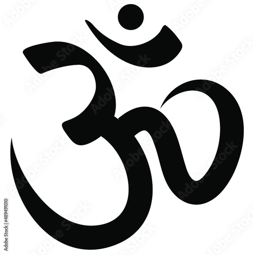 Aum or Om - Sanskrit spiritual symbol and sound used in dharmic and Indic religions: Hinduism, Buddhism, Jainism, and Sikhism photo