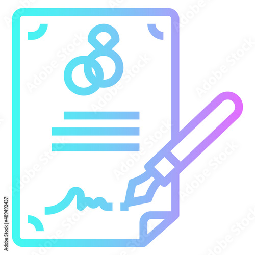 wedding contract line icon