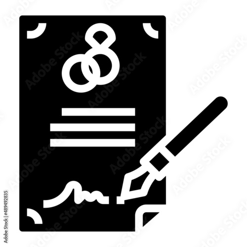 wedding contract line icon