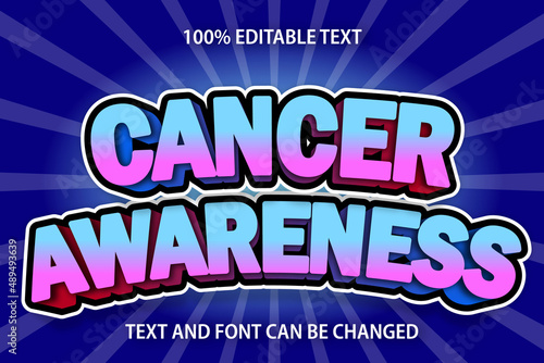 Cancer Awareness Editable Text Effect Comic Style
