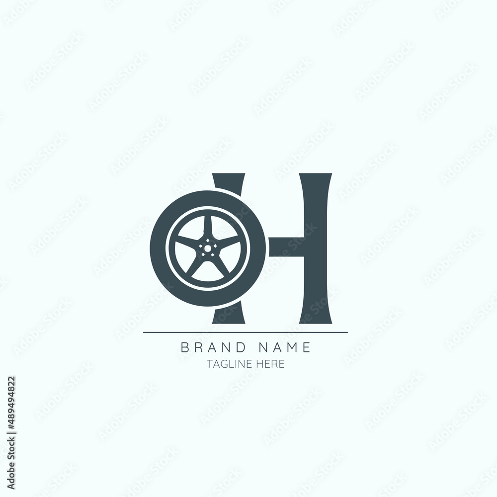 letter H tire logo design vector icon