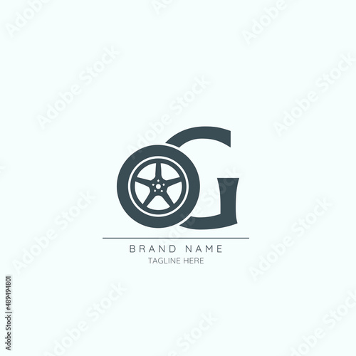 letter G tire logo design vector icon