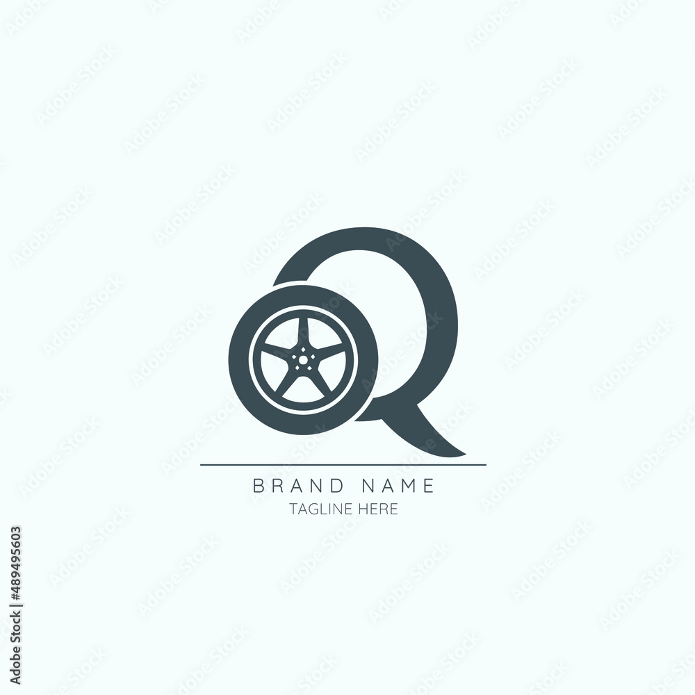 letter Q tire logo design vector icon
