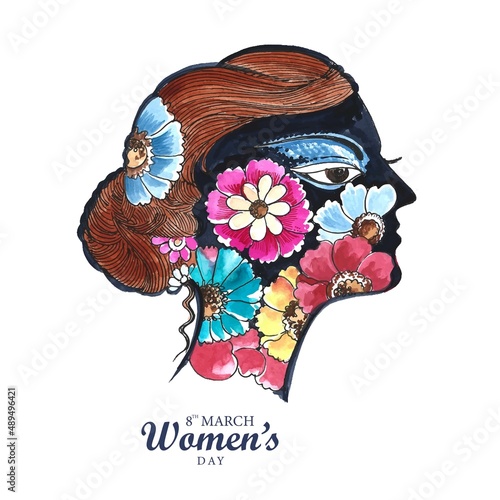 .Celebration card for 8th march happy womens day background