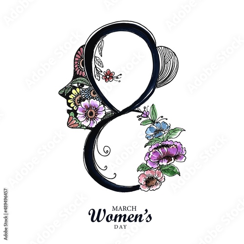 .Celebration card for 8th march happy womens day background