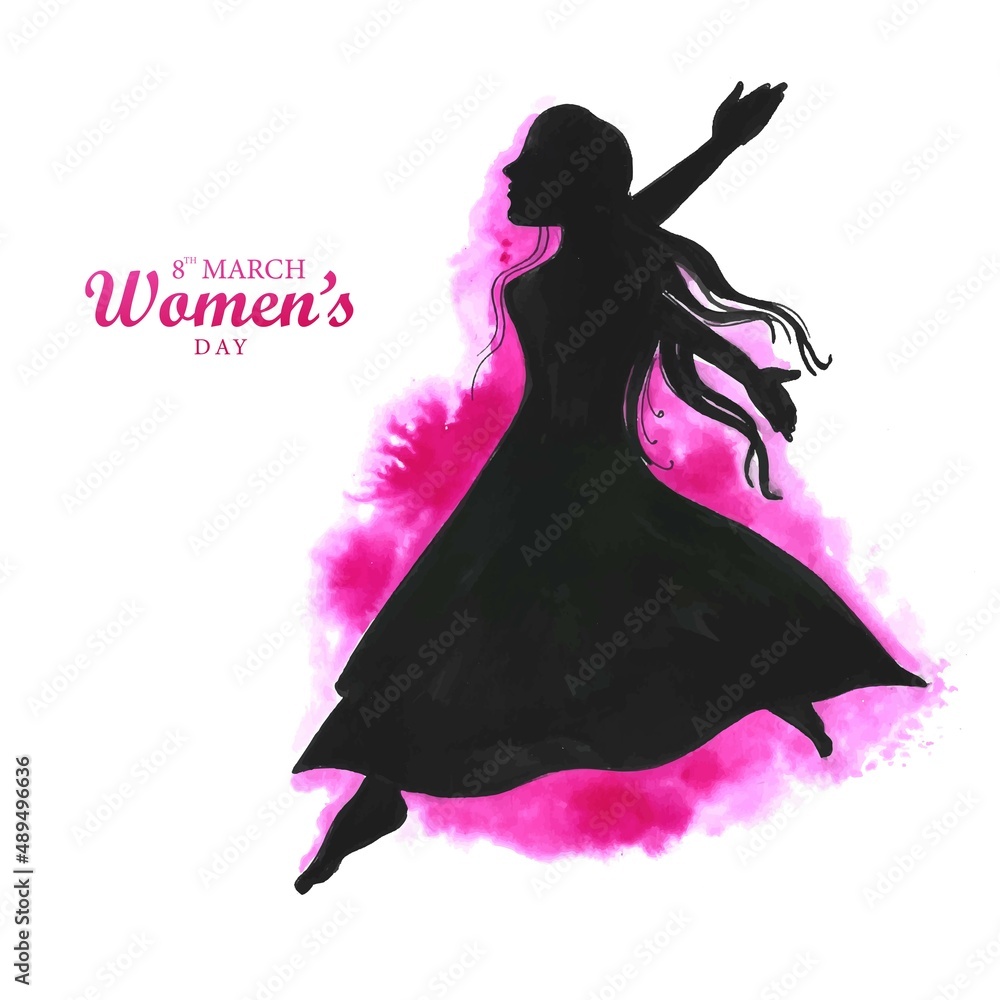 .Happy womens day for dancing woman card background .Happy womens day for dancing woman card background