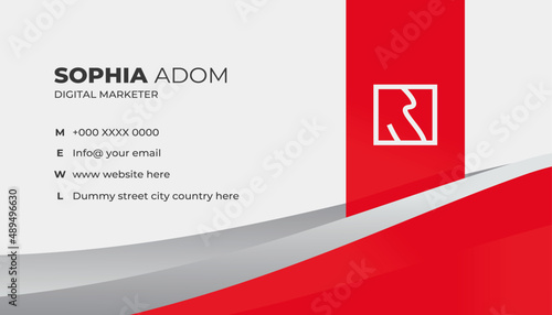 Creative 3d Style Red And Silver Business Card