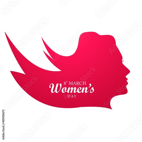 Beautiful woman face of lady in happy women's day card design