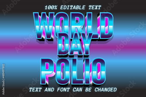 World Polio Editable Text Effect Emboss Style