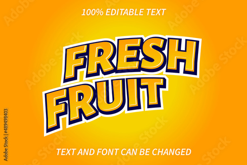 Fresh Fruit Editable Text Effect Emboss Style