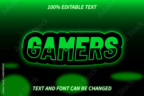 Gamers Editable Text Effect Modern Style