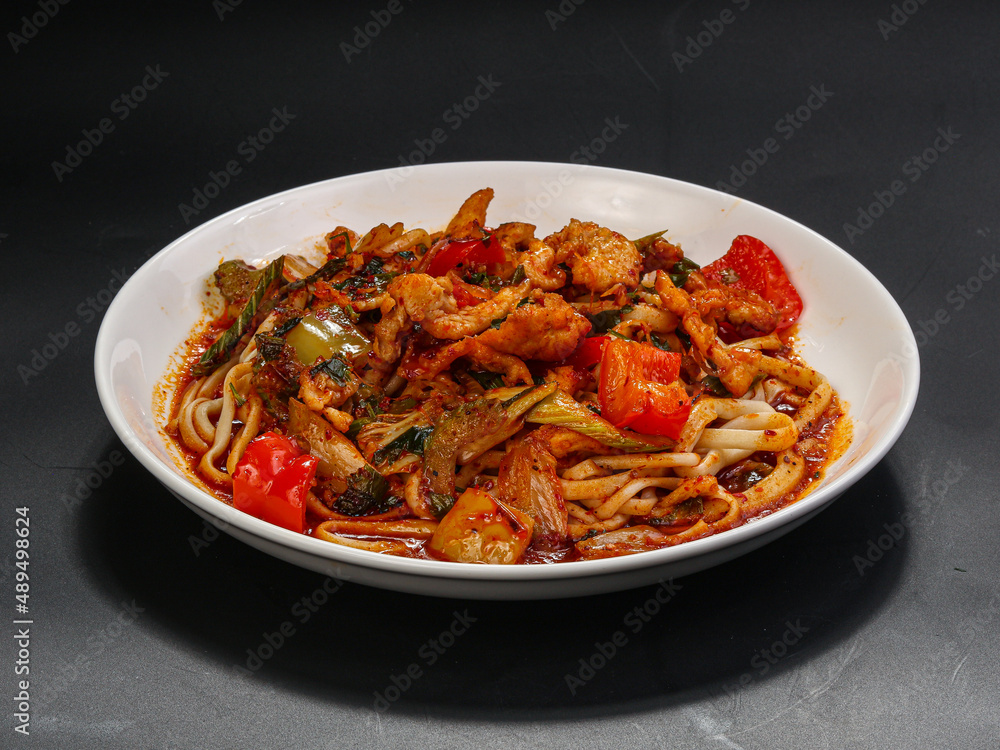 Asian traditional cuisine - lagman noodle