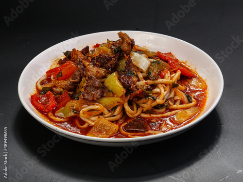 Asian traditional cuisine - lagman noodle