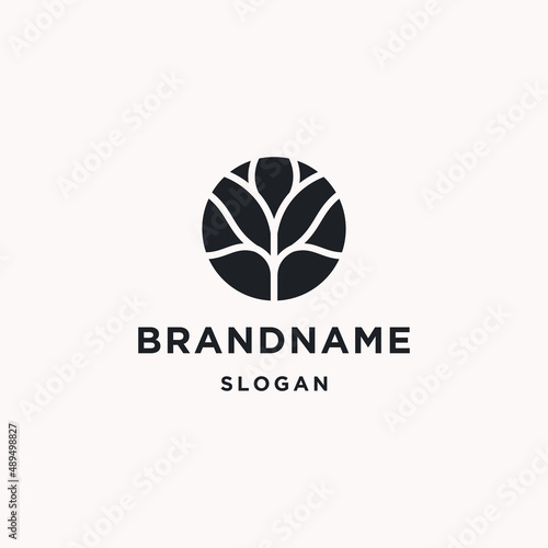 Tree abstract logo icon design template 